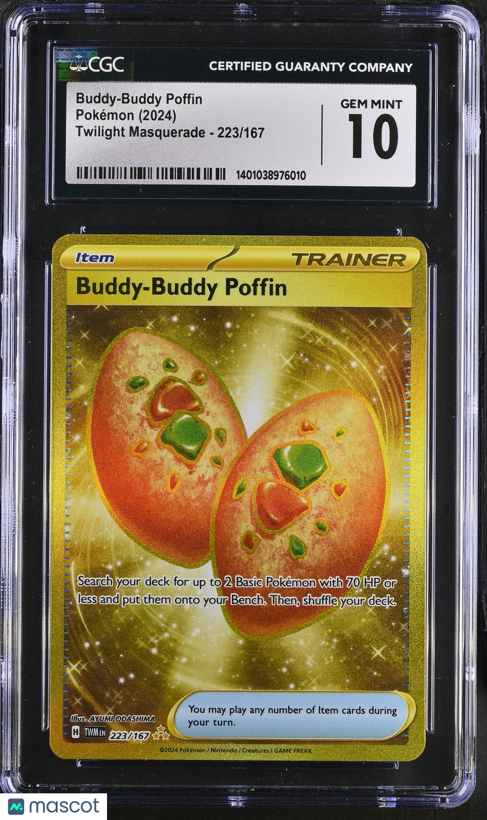 2024 Pokémon Twilight Masquerade CGC 10 Buddy-Buddy Poffin Gold #223/167 - Only on patrekbun