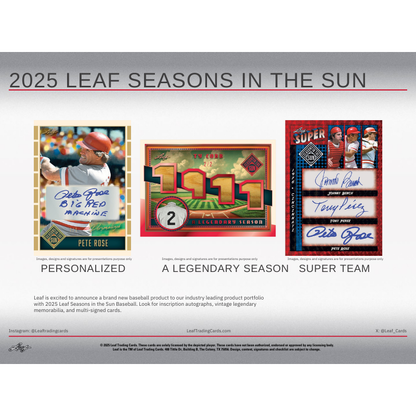 2025 Leaf Seasons in the Sun Baseball Hobby Box