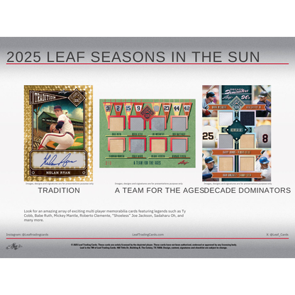 2025 Leaf Seasons in the Sun Baseball Hobby Box