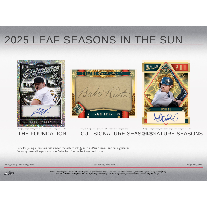 2025 Leaf Seasons in the Sun Baseball Hobby Box