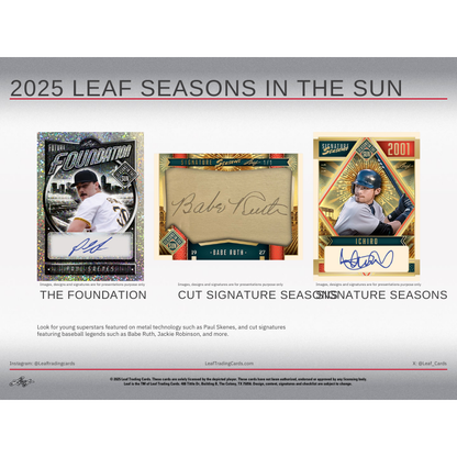 2025 Leaf Seasons in the Sun Baseball Hobby Box