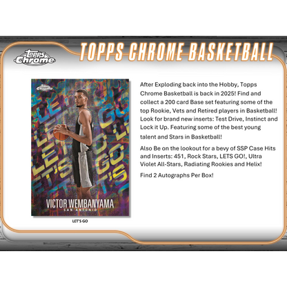 2024/25 Topps Chrome Basketball Hobby Box